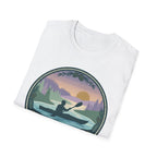 Kayak Sunset T‑Shirt — "Drift Into The Quiet Places" Outdoor Relaxation Tee