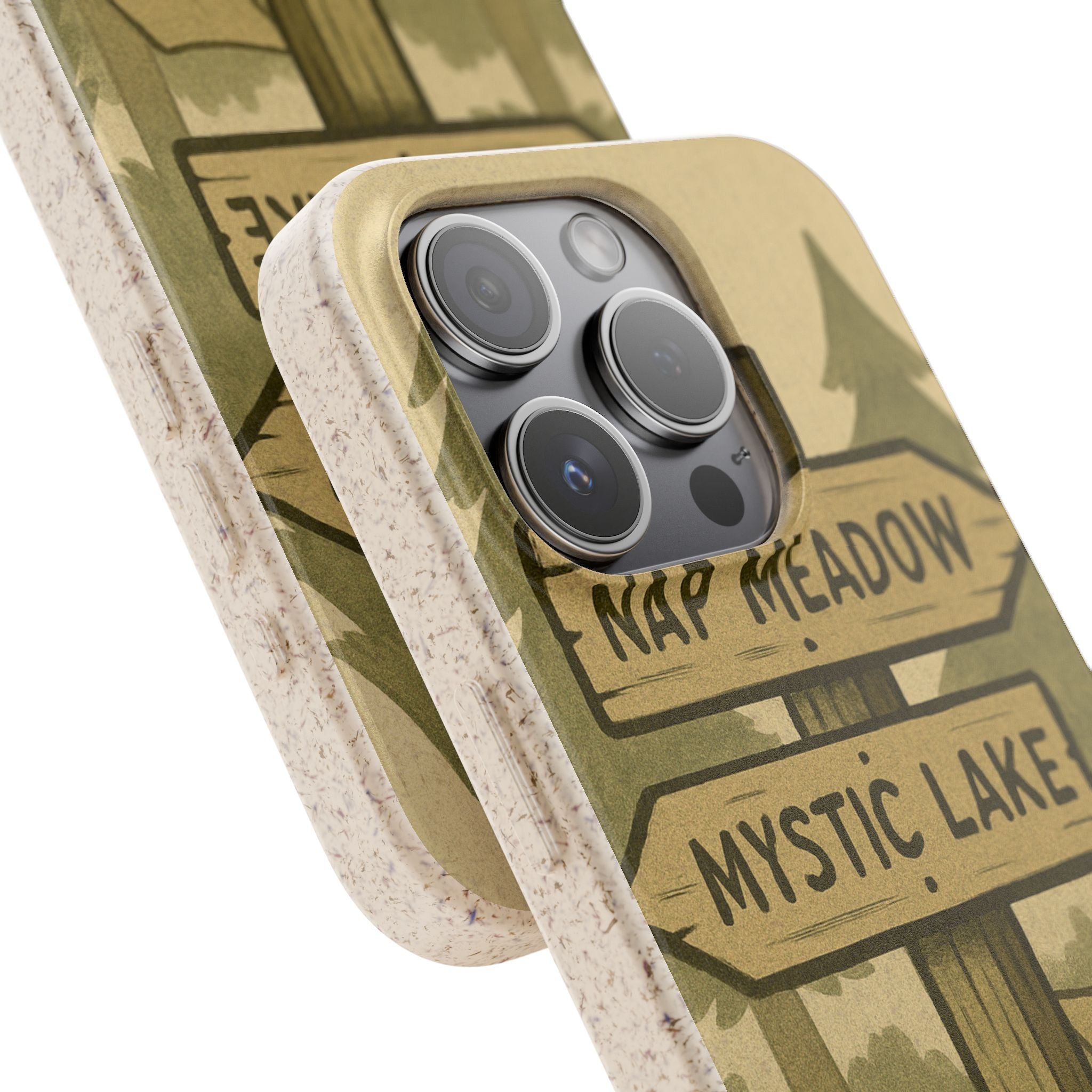 Biodegradable Phone Case — 'Nap Meadow' Mystic Lake Camping Design