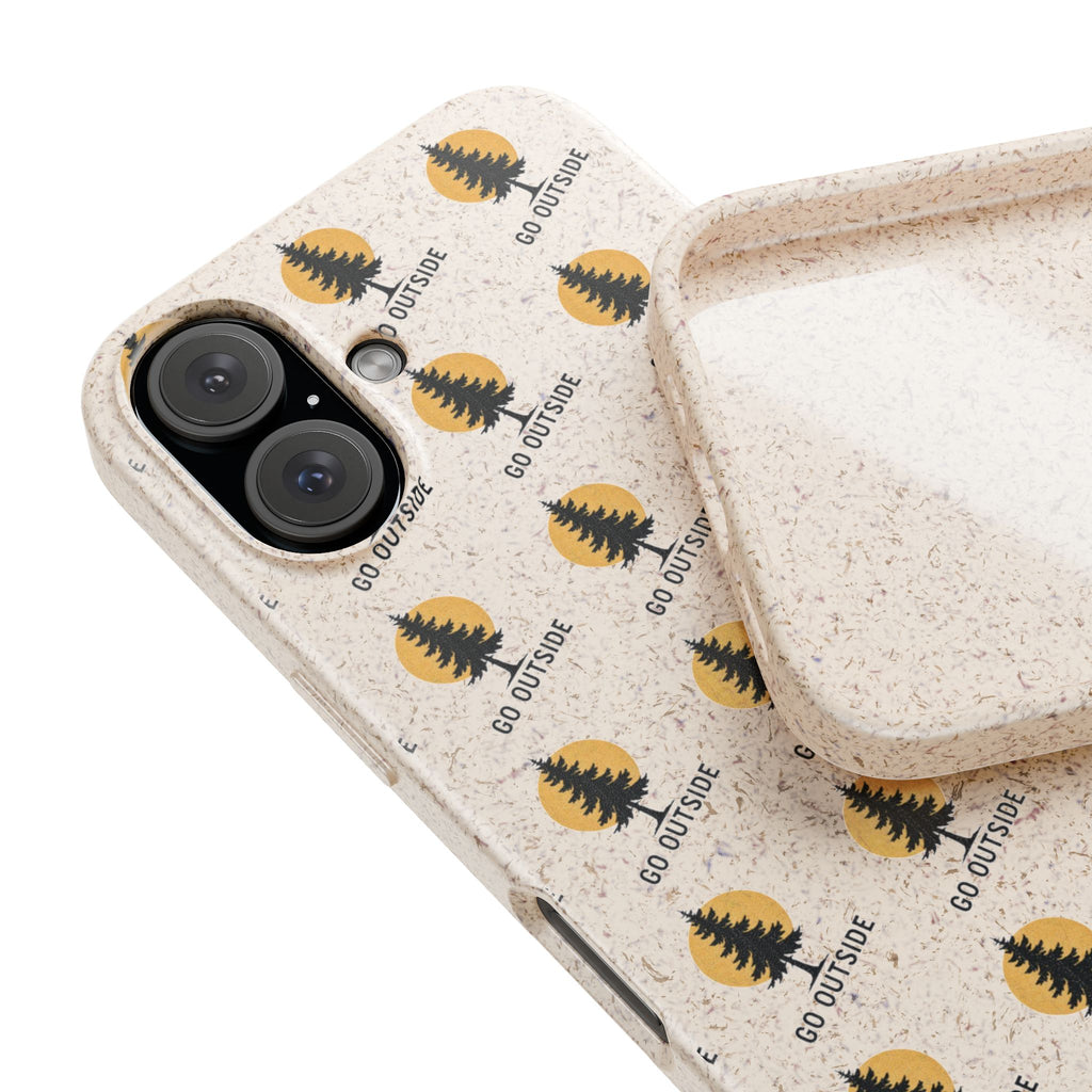 Biodegradable Phone Case — 'Go Outside' Recycled Eco-Friendly iPhone Cover