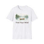 Find Your Wild Canoe T-Shirt — Lake Pine Trees Outdoor Adventure Tee