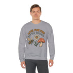 "Live For The Little Things" Bee, Daisy & Mushroom Retro Nature Design Crewneck Sweatshirt