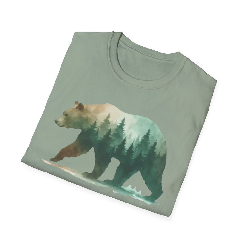 Forest Bear T-Shirt — Watercolor Woodland Bear Graphic Tee Shirt