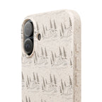 Biodegradable Phone Case — Eco-Friendly Forest Sketch Pattern