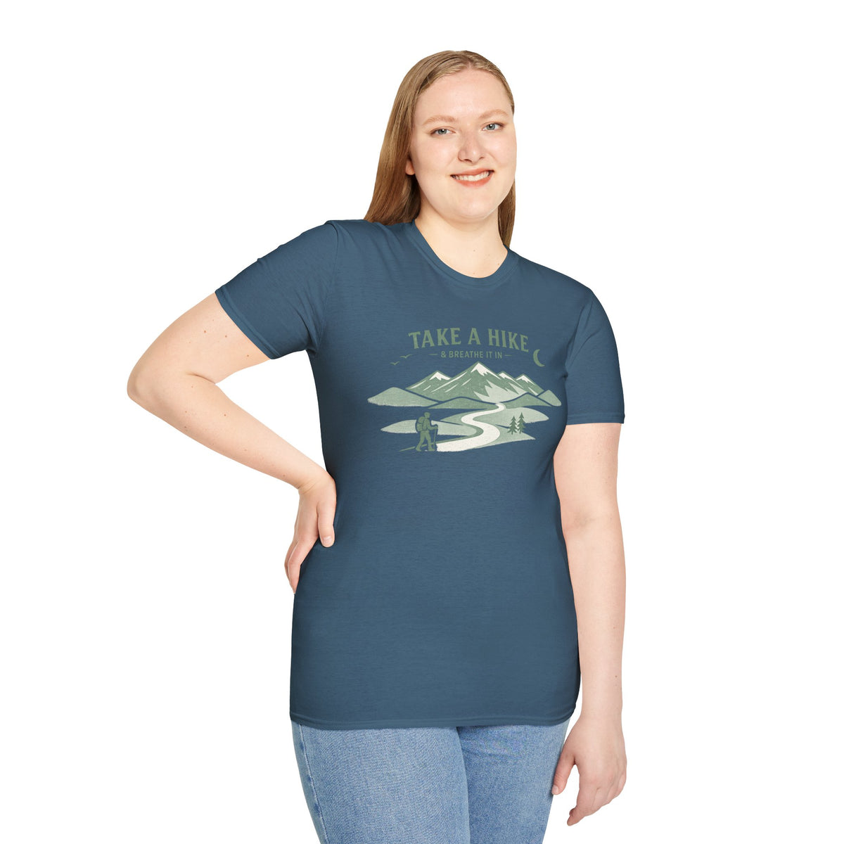 "Take A Hike & Breathe It In" Outdoor Hiking Graphic Tee
