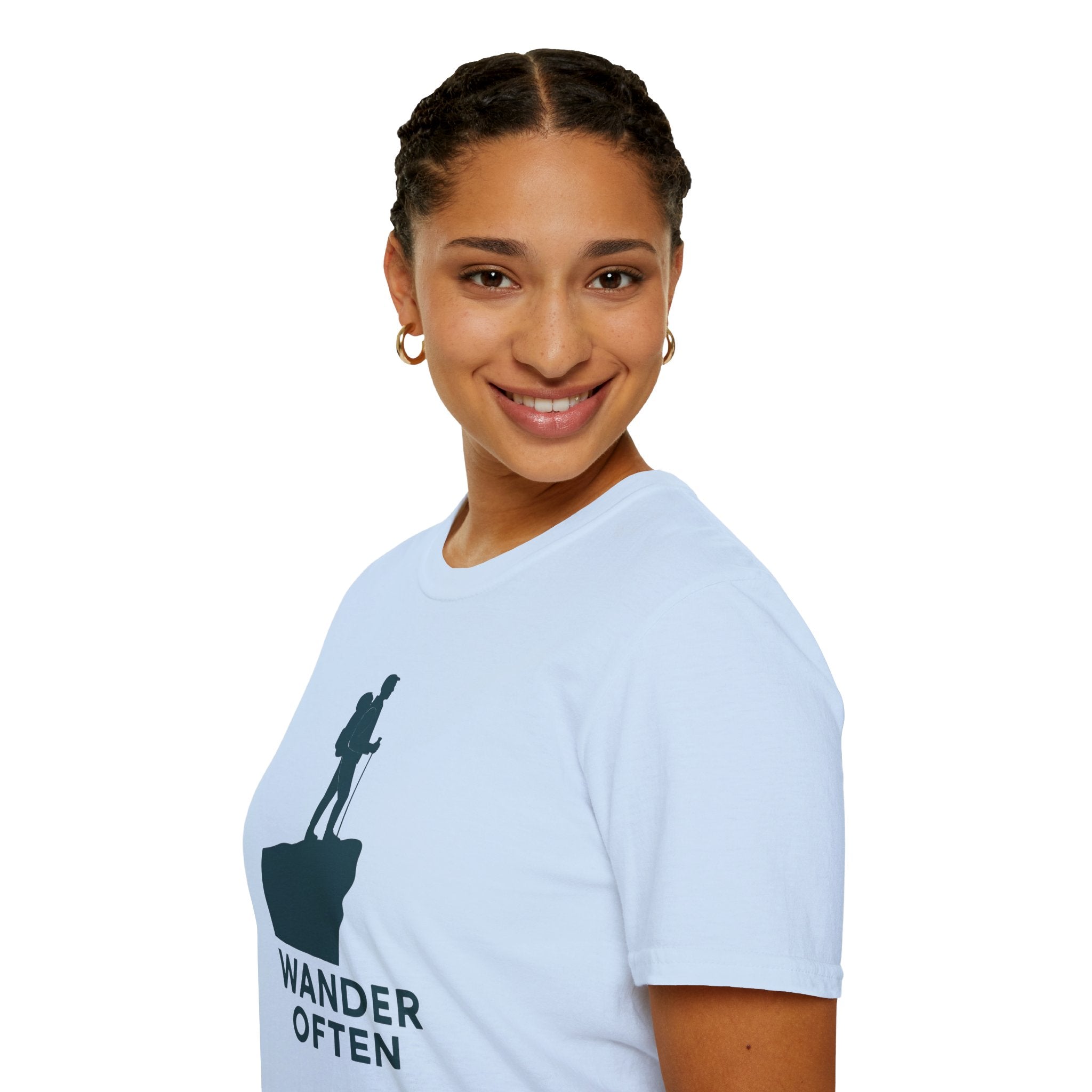 "Wander Often" Hiker on Cliff T-Shirt