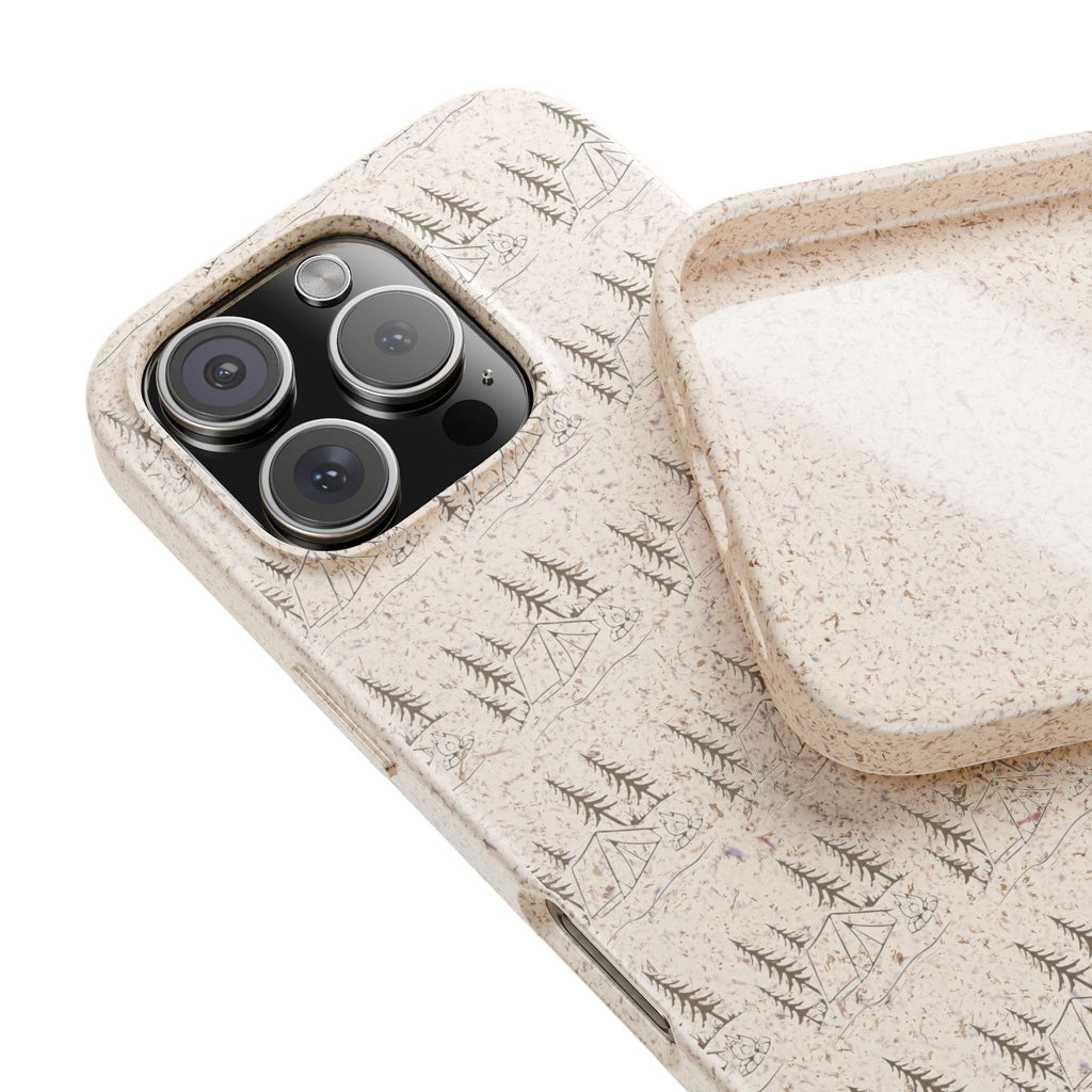 Biodegradable Phone Case — Eco-Friendly Forest Sketch Pattern