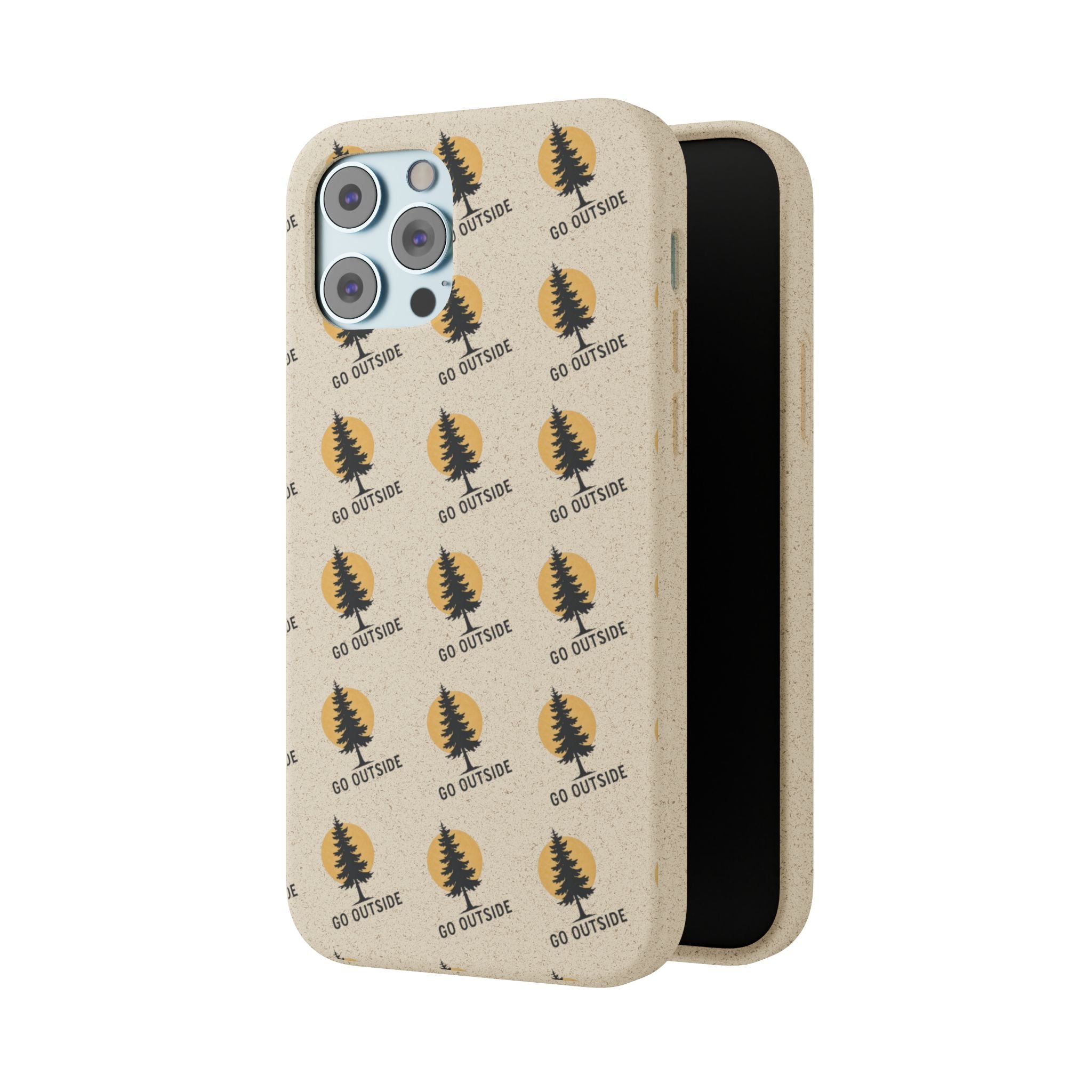 Biodegradable Phone Case — 'Go Outside' Recycled Eco-Friendly iPhone Cover