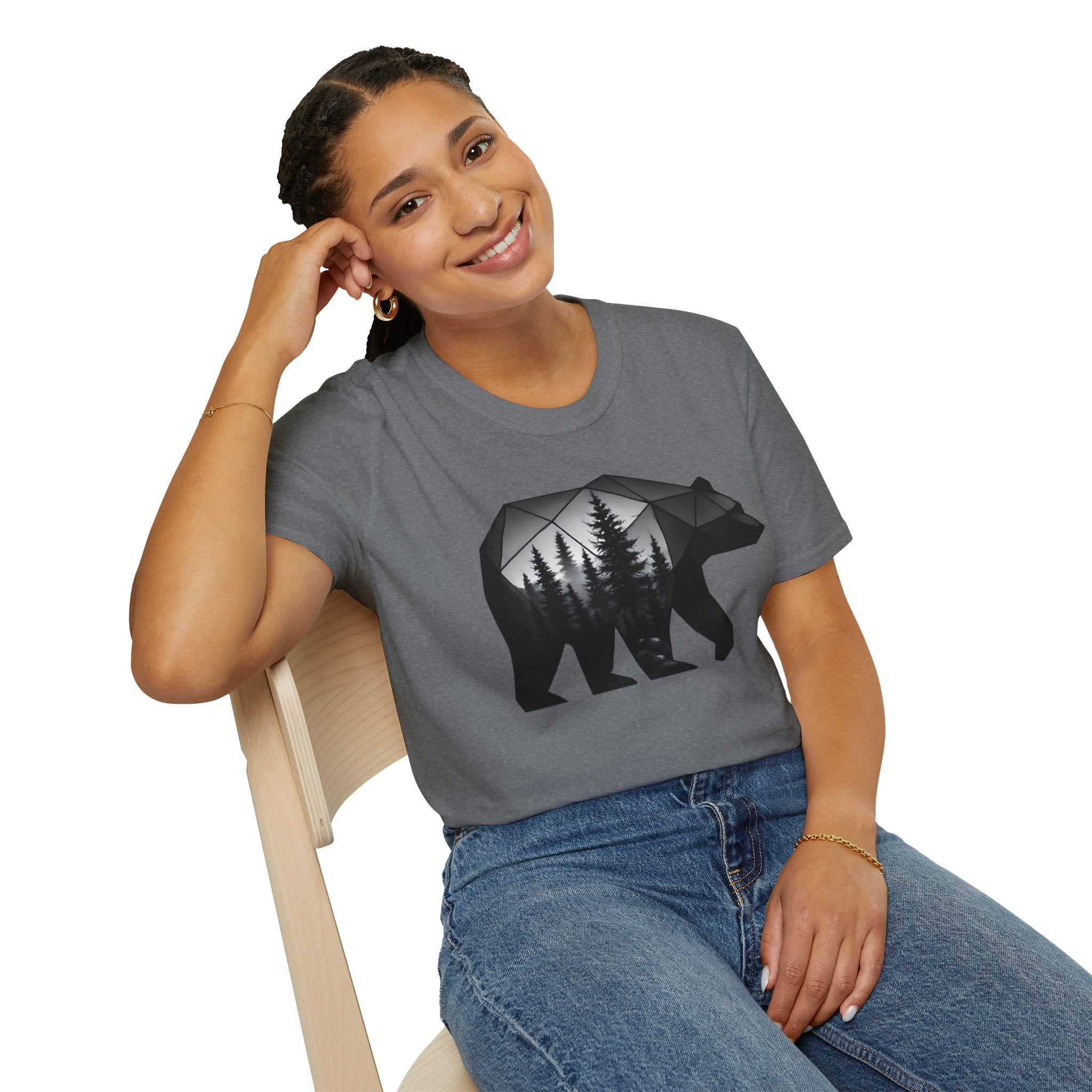 Geometric Forest Bear T-Shirt