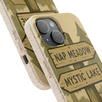 Biodegradable Phone Case — 'Nap Meadow' Mystic Lake Camping Design