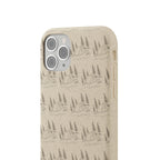 Biodegradable Phone Case — Eco-Friendly Forest Sketch Pattern