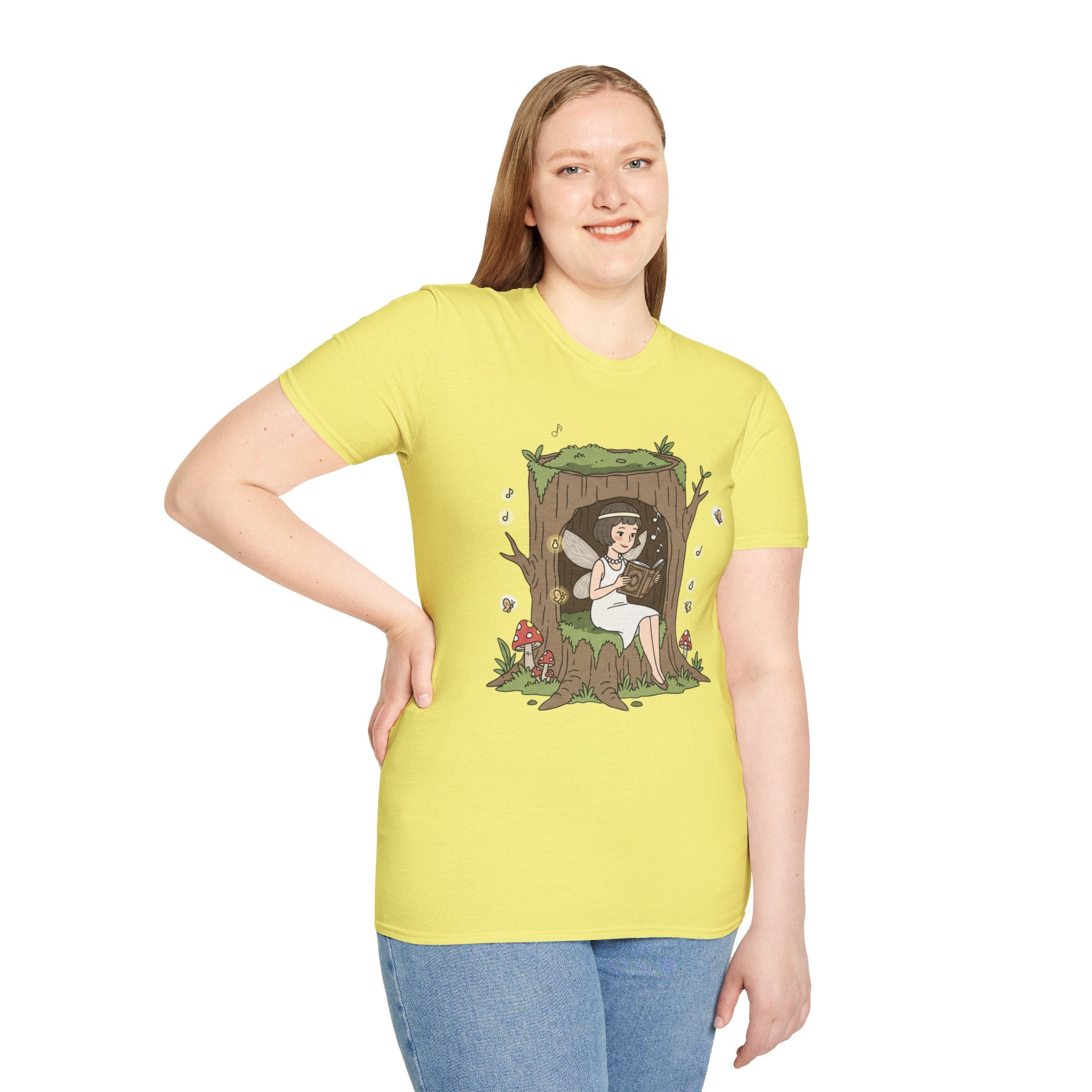 Forest Flapper Fairy Reading in Tree Hollow T-Shirt