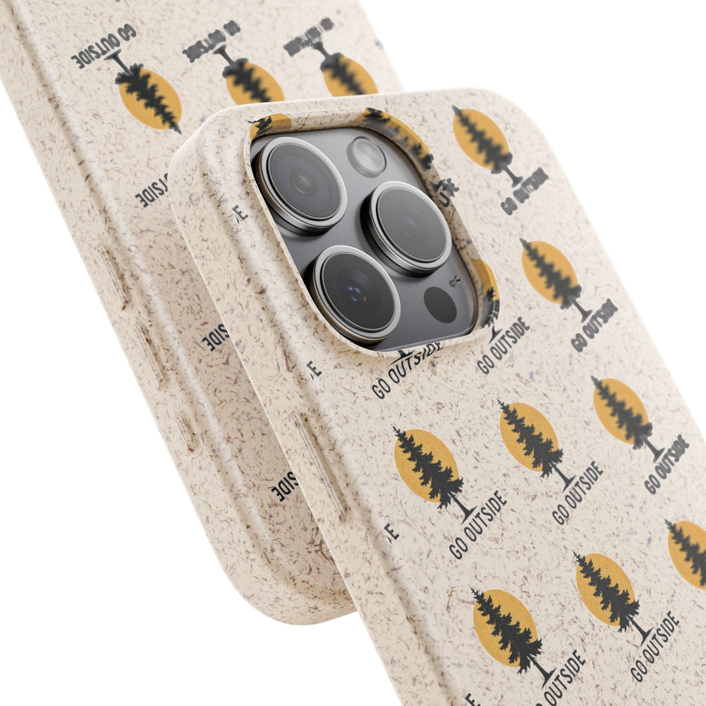 Biodegradable Phone Case — 'Go Outside' Recycled Eco-Friendly iPhone Cover