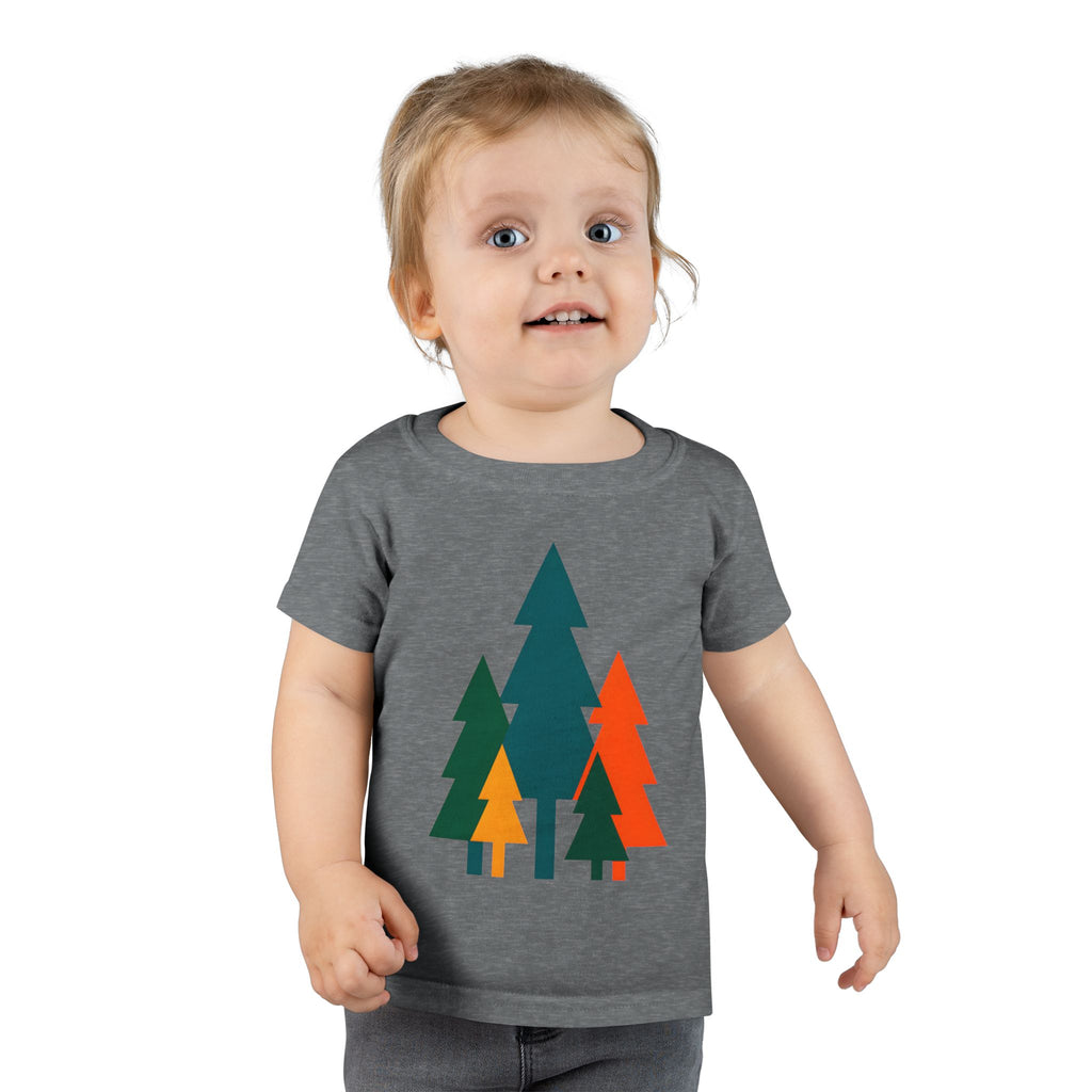 Toddler T-Shirt - Colorful Geometric Pine Trees Kids Tee