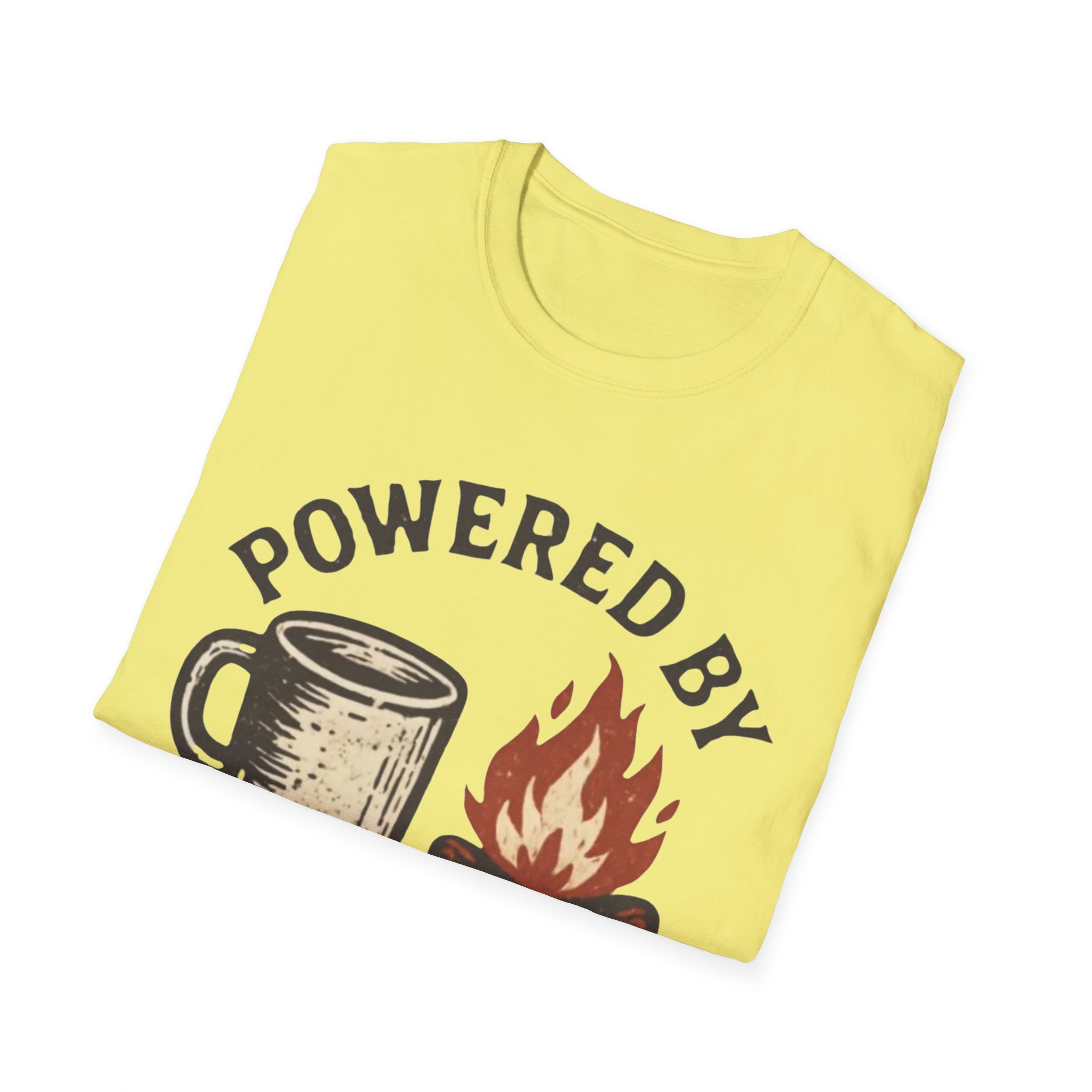 Powered By Coffee And Campfires Vintage Camping T-Shirt