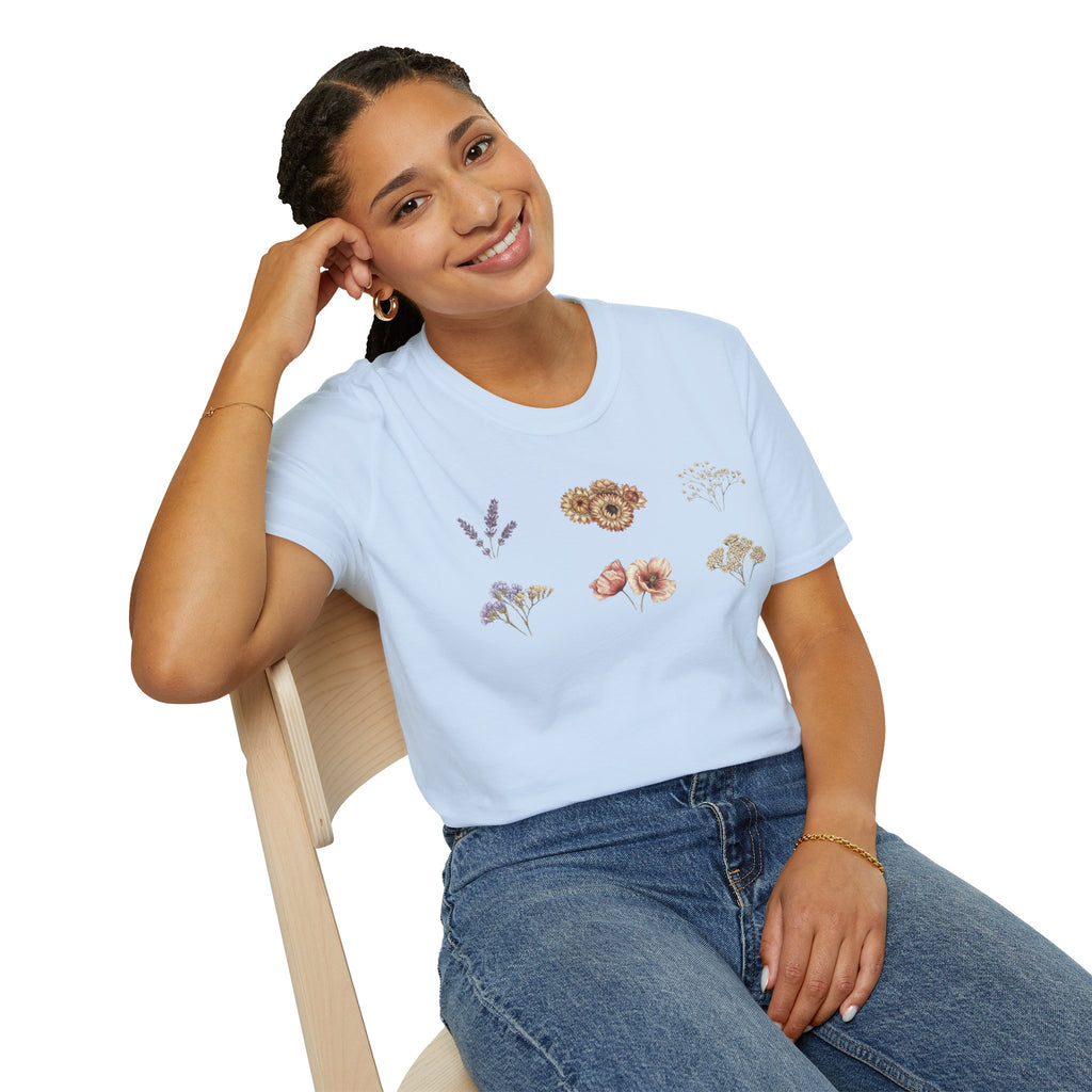 Floral Dried Mini Bouquets T-Shirt — Vintage Botanical Graphic Tee