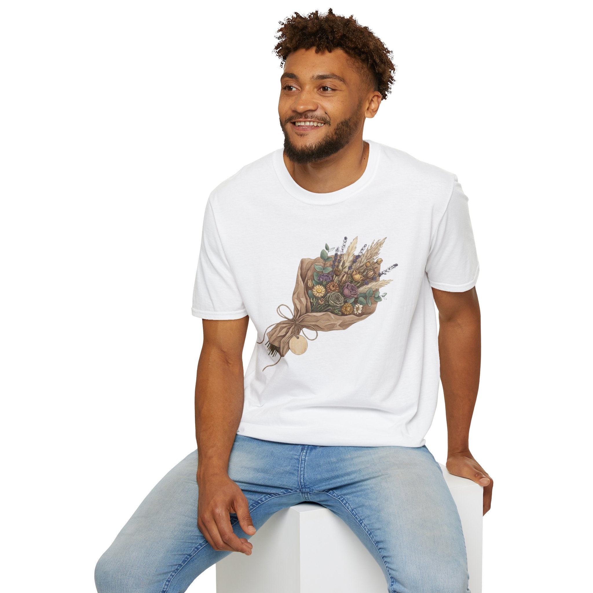 Floral Bouquet Graphic T-Shirt — Rustic Wildflower Bouquet Tee