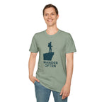 "Wander Often" Hiker on Cliff T-Shirt