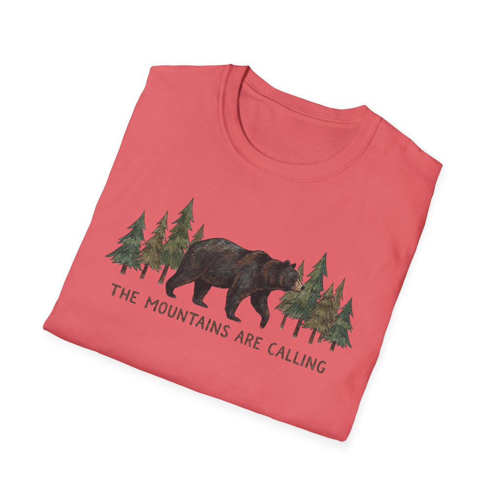 "The Mountains Are Calling" Bear and Pines T-Shirt — Outdoor Graphic Tee