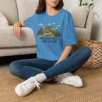 Campground Scenic T-Shirt — Minimalist Tent & Campfire Graphic