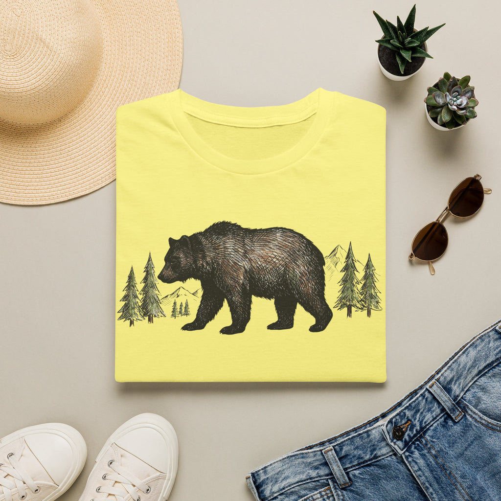 Bear & Forest T‑Shirt - Rustic Woodland Graphic Tee