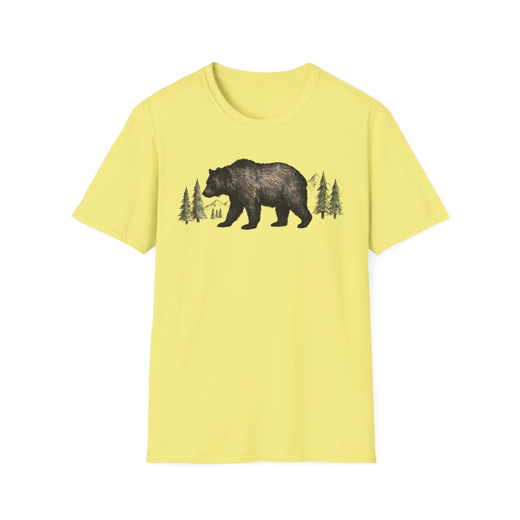 Bear & Forest T‑Shirt - Rustic Woodland Graphic Tee