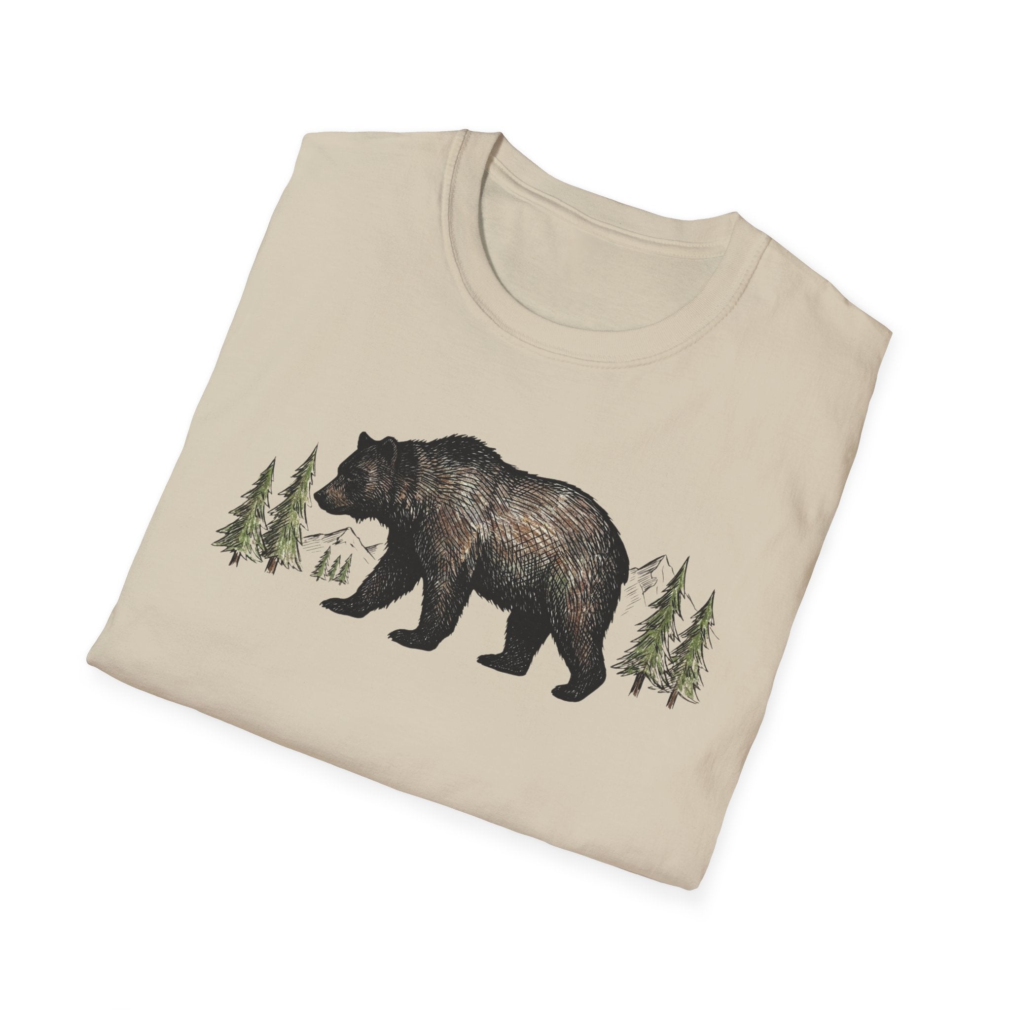 Bear & Pines T‑Shirt — Rustic Woodland Graphic Tee