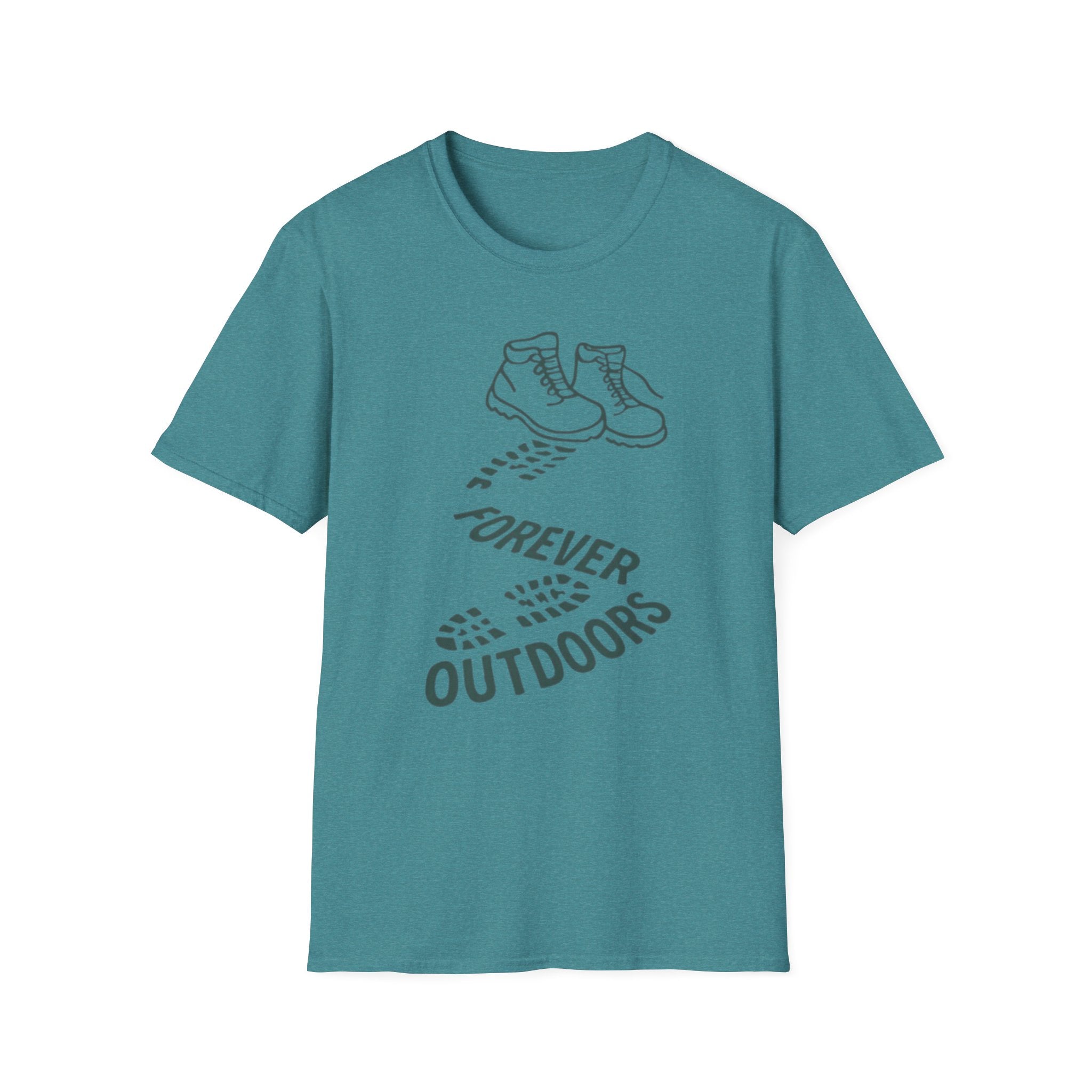 Boots with Footprints "Forever Outdoors" T-Shirt