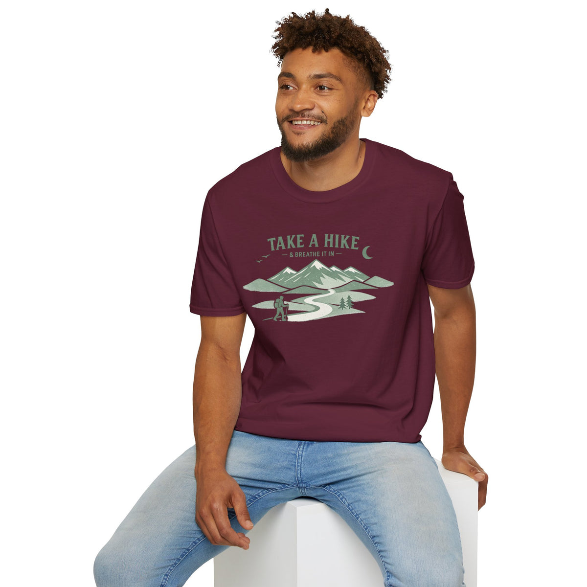 "Take A Hike & Breathe It In" Outdoor Hiking Graphic Tee