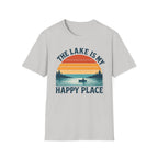 "The Lake Is My Happy Place" Canoe On The Lake At Sunset T-Shirt