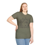Bear & Pines T-Shirt — Minimal Line Drawing Woodland Tee