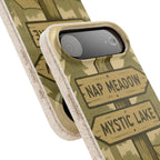 Biodegradable Phone Case — 'Nap Meadow' Mystic Lake Camping Design