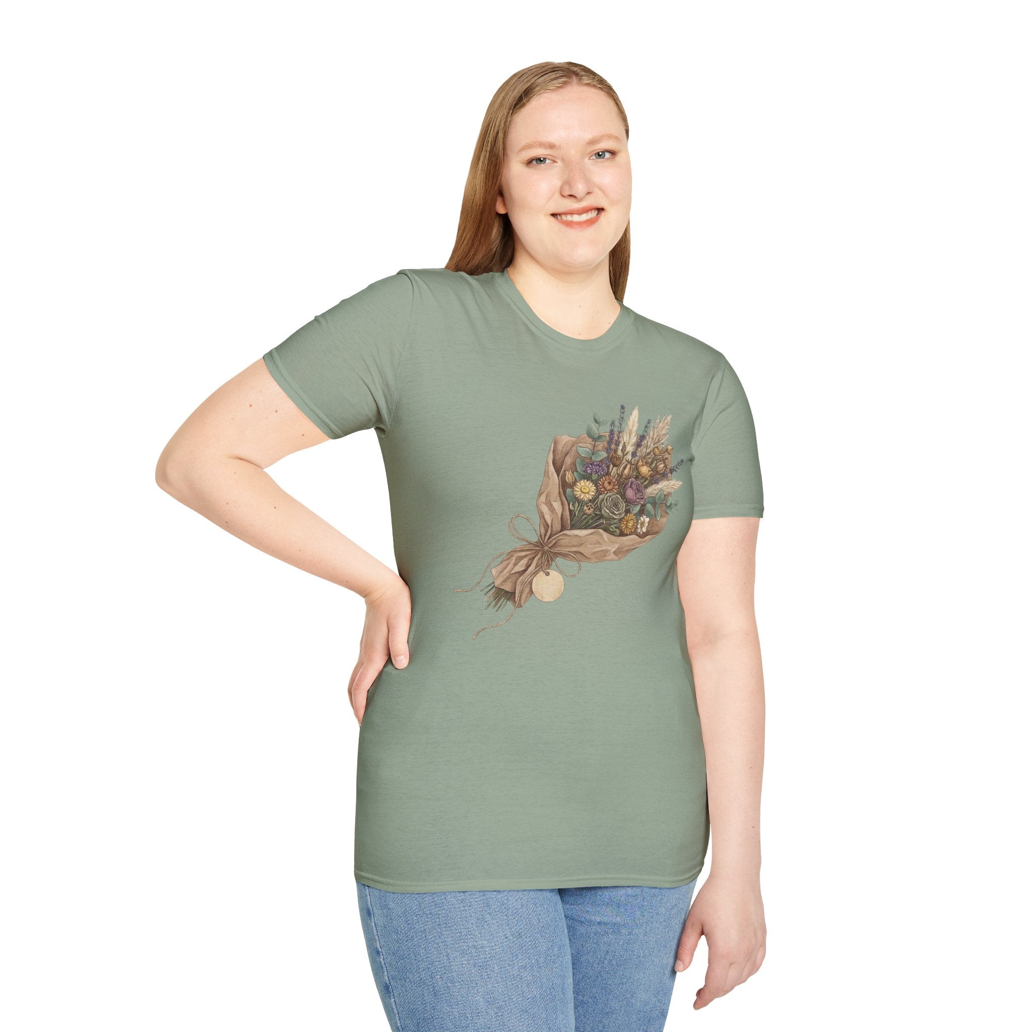 Floral Bouquet Graphic T-Shirt — Rustic Wildflower Bouquet Tee