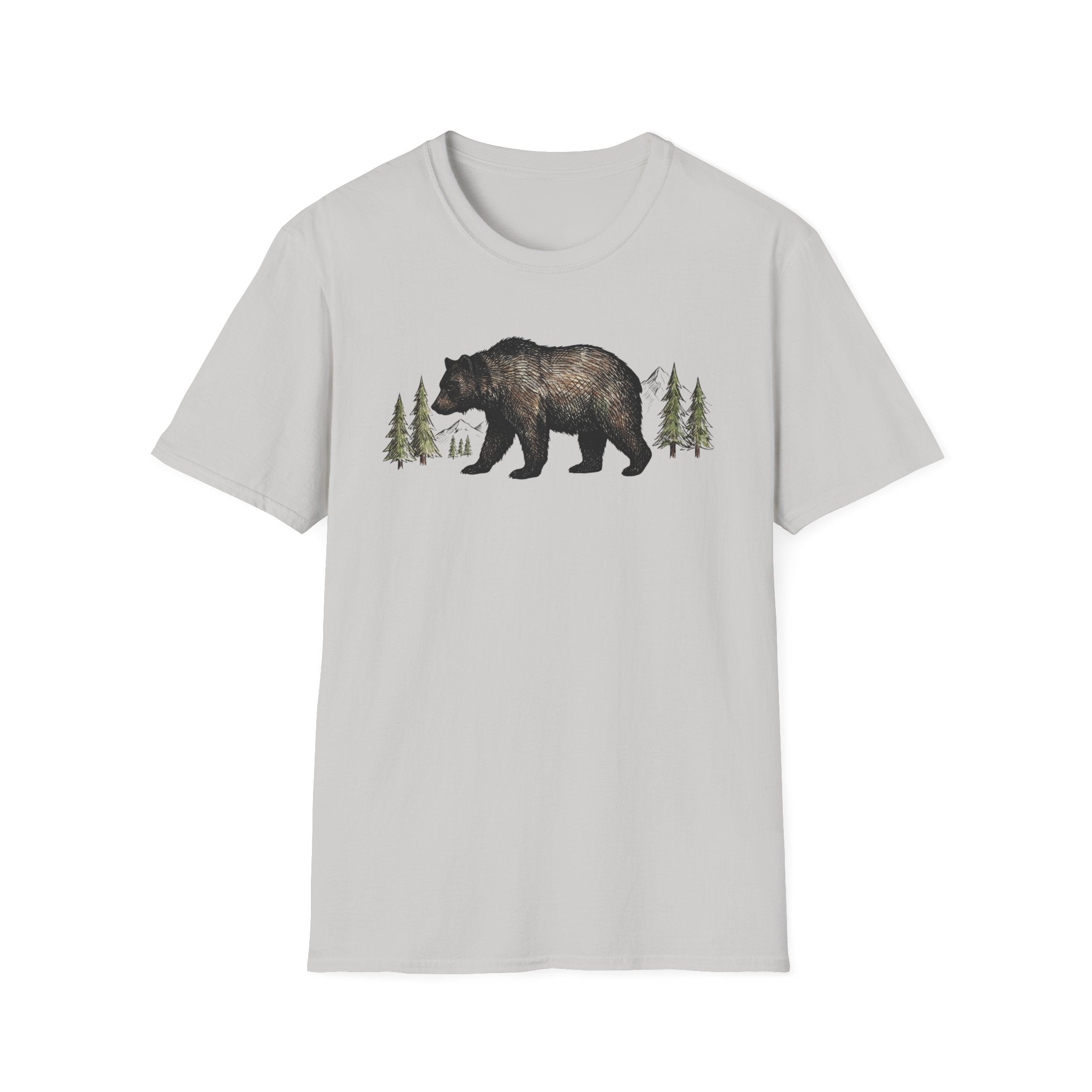 Bear & Pines T‑Shirt — Rustic Woodland Graphic Tee