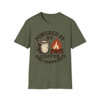 Powered By Coffee And Campfires Vintage Camping T-Shirt