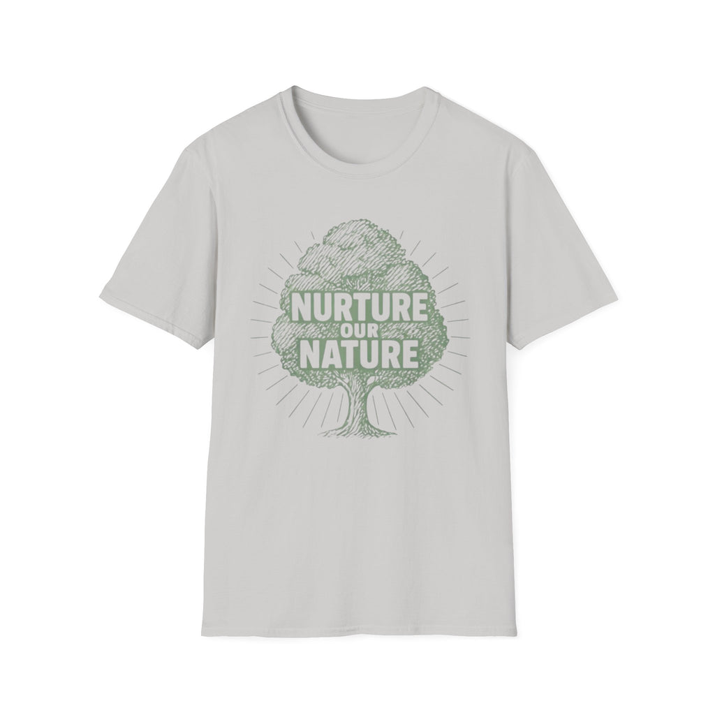 "Nurture Our Nature" Tree T-Shirt – Eco-Friendly Conservation Tee Shirt