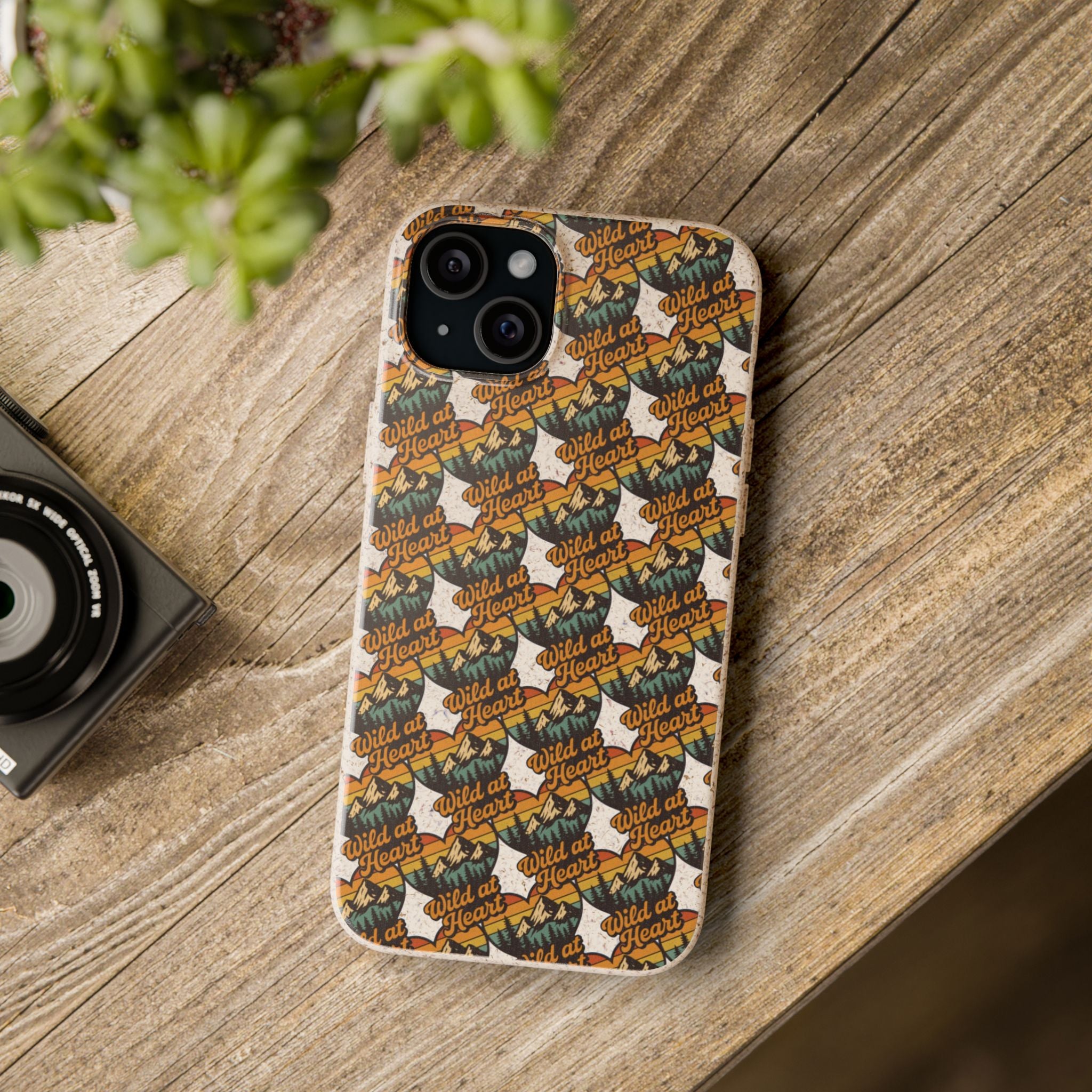 Eco-Friendly Phone Case — Vintage Camper Pattern Biodegradable iPhone Cover