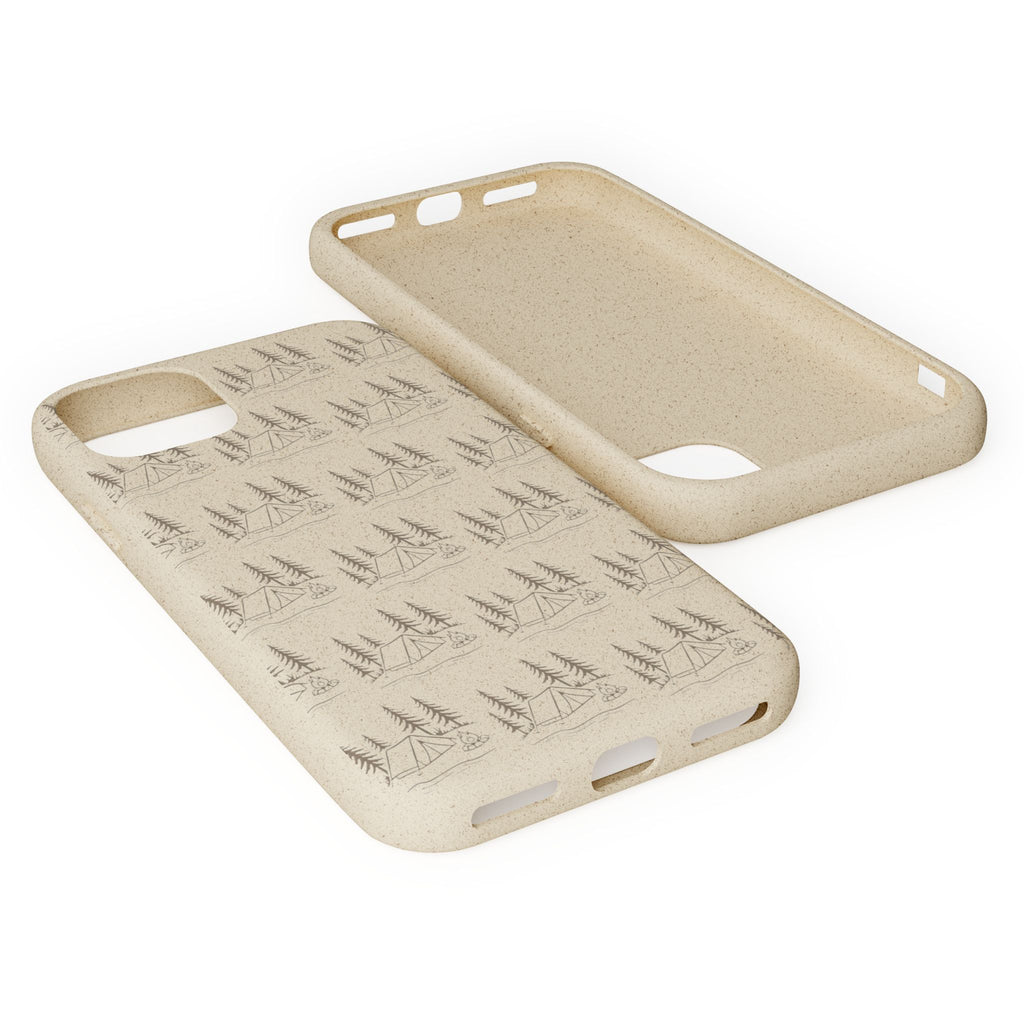 Biodegradable Phone Case — Eco-Friendly Forest Sketch Pattern