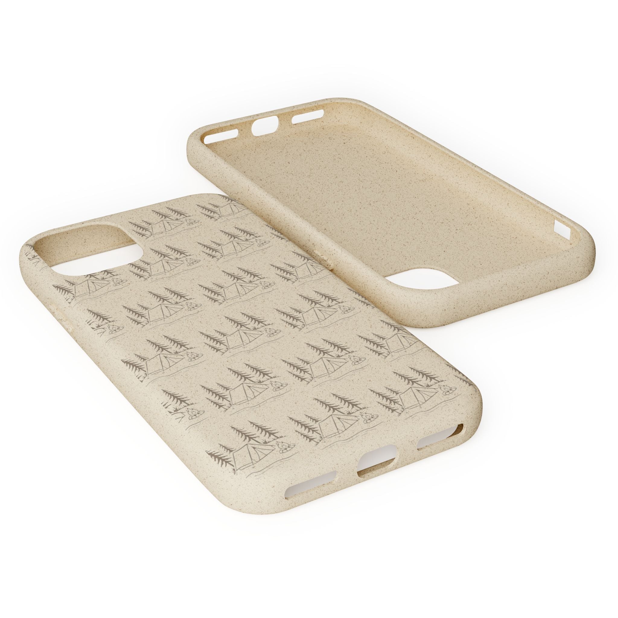 Biodegradable Phone Case — Eco-Friendly Forest Sketch Pattern