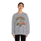 "Live For The Little Things" Bee, Daisy & Mushroom Retro Nature Design Crewneck Sweatshirt
