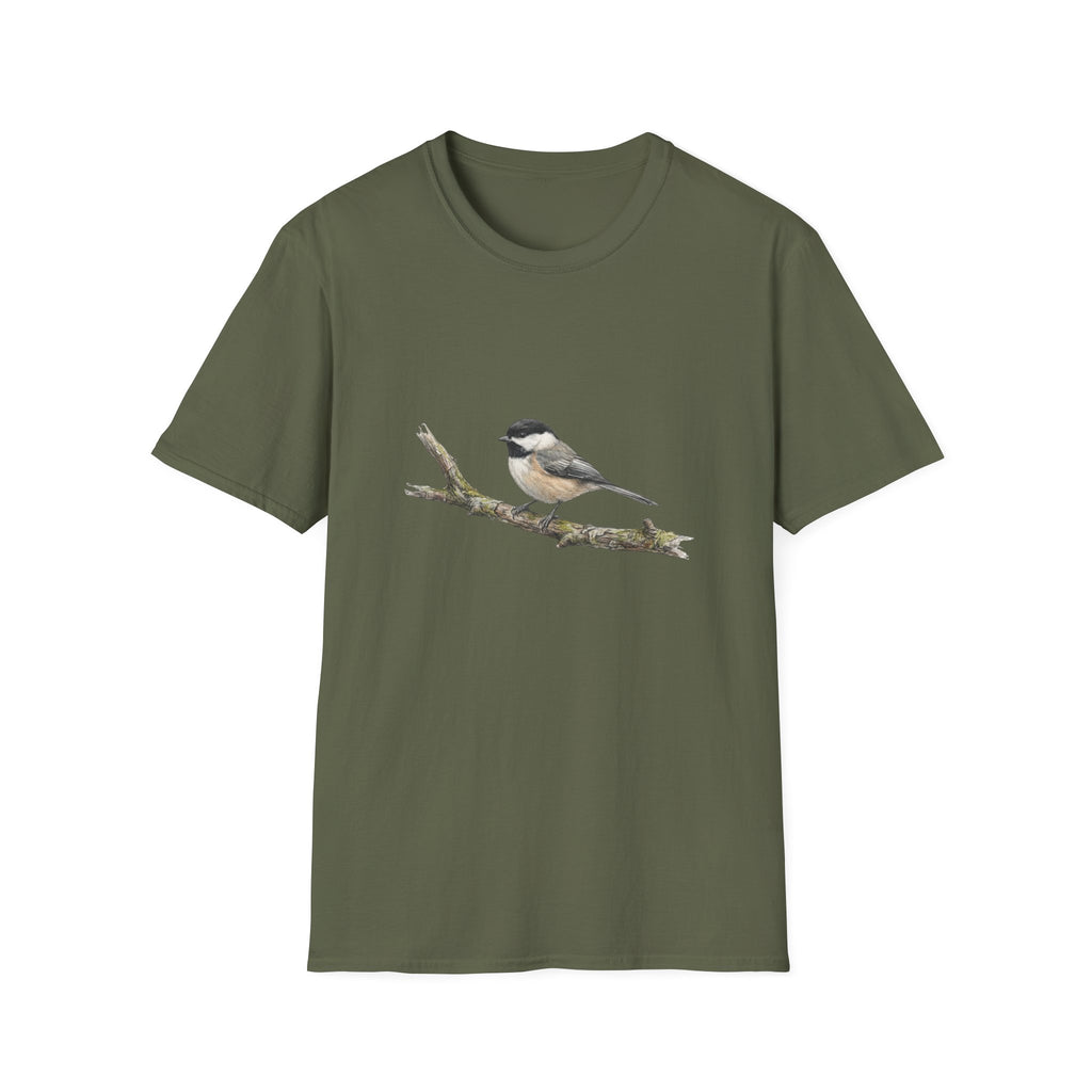 Chickadee Bird Tee — Watercolor Songbird T‑Shirt