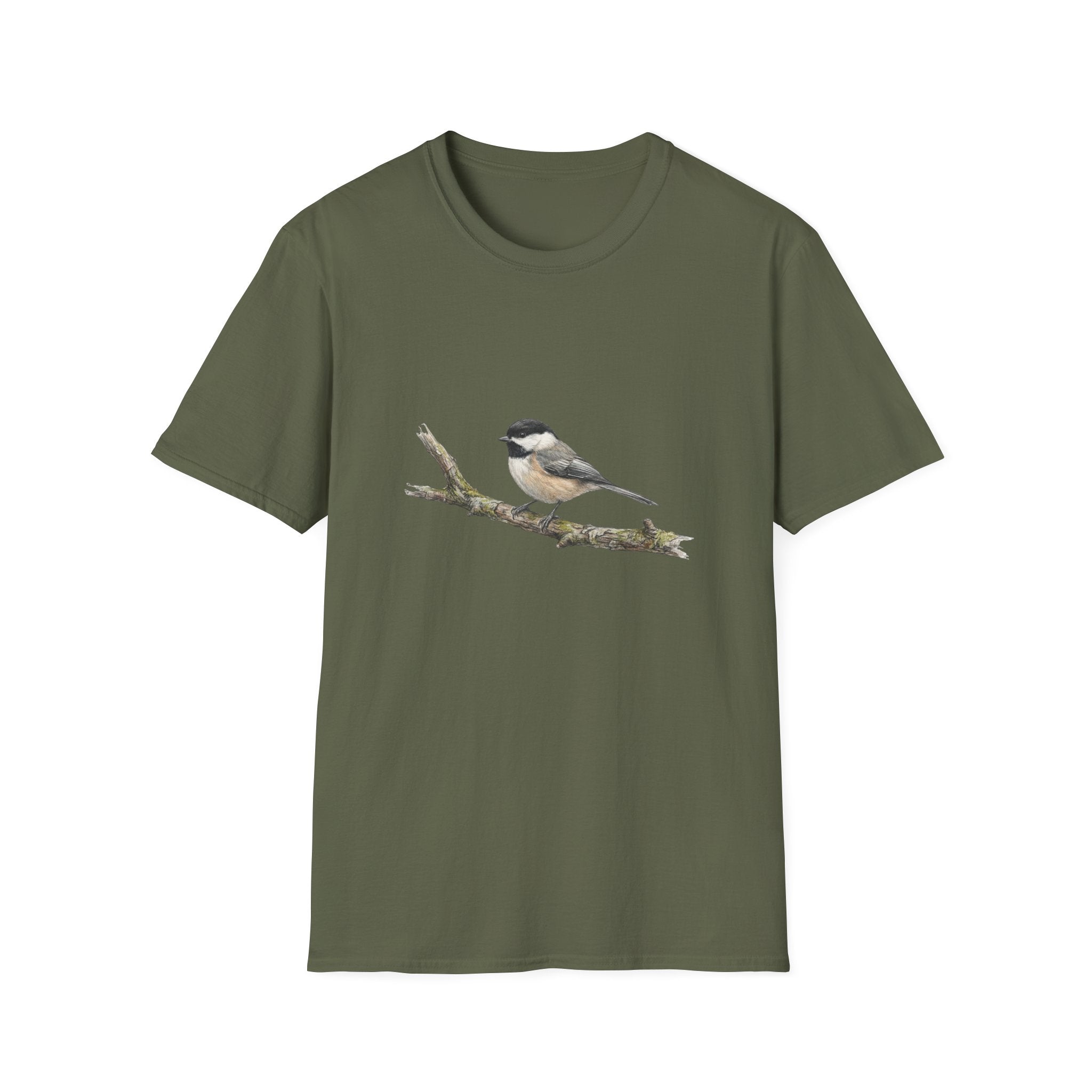 Chickadee Bird Tee — Watercolor Songbird T‑Shirt
