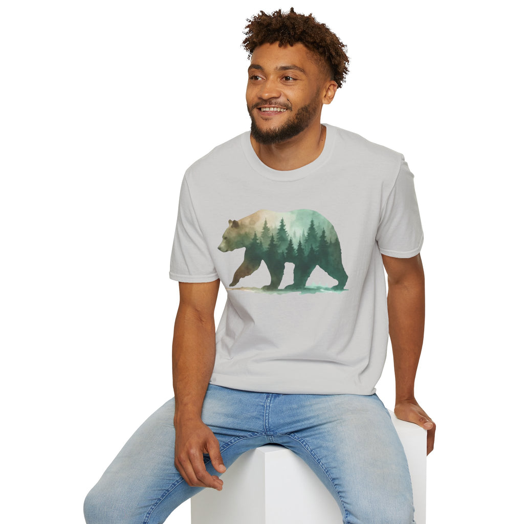 Forest Bear T-Shirt — Watercolor Woodland Bear Graphic Tee Shirt