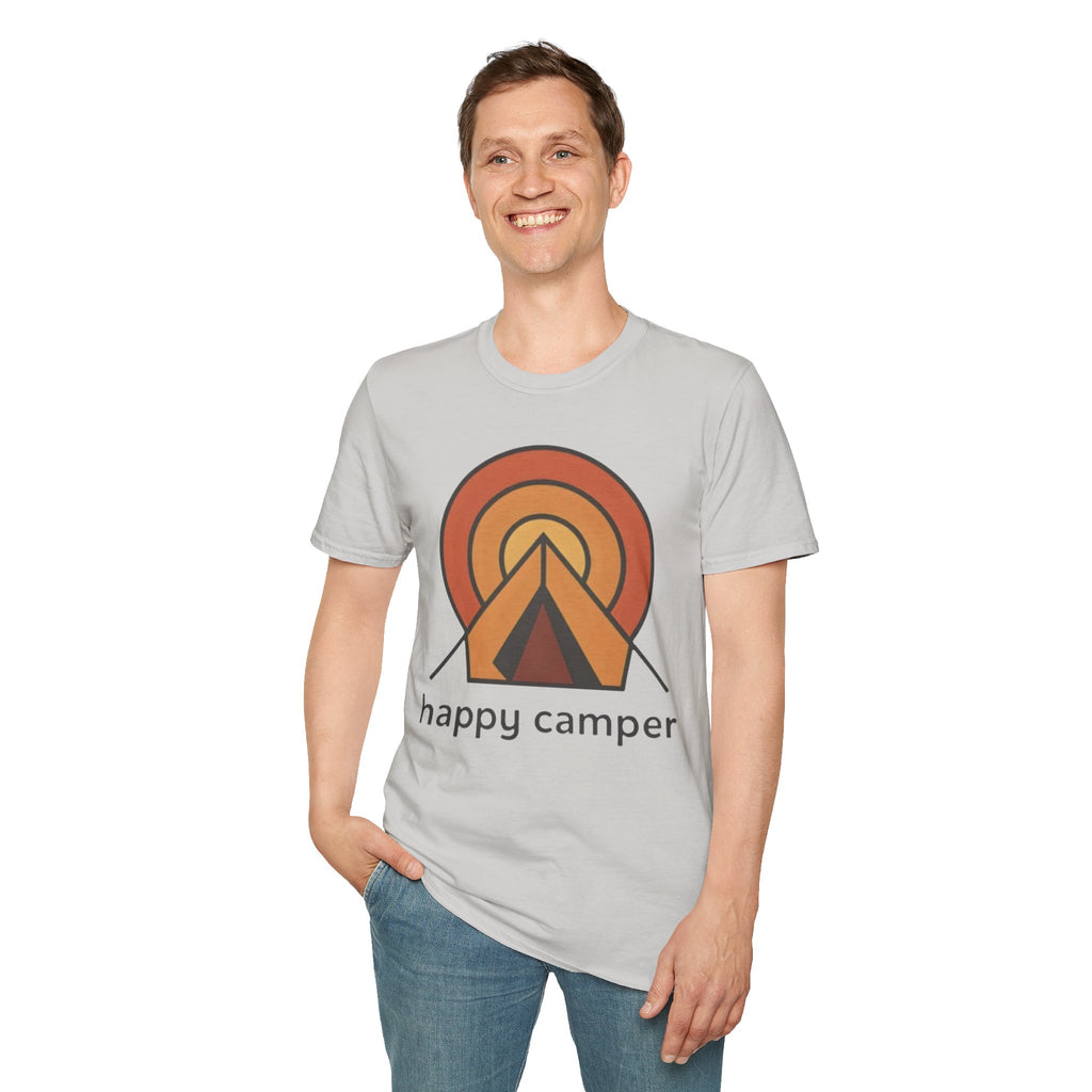 Happy Camper Retro Sunset Camping T-Shirt