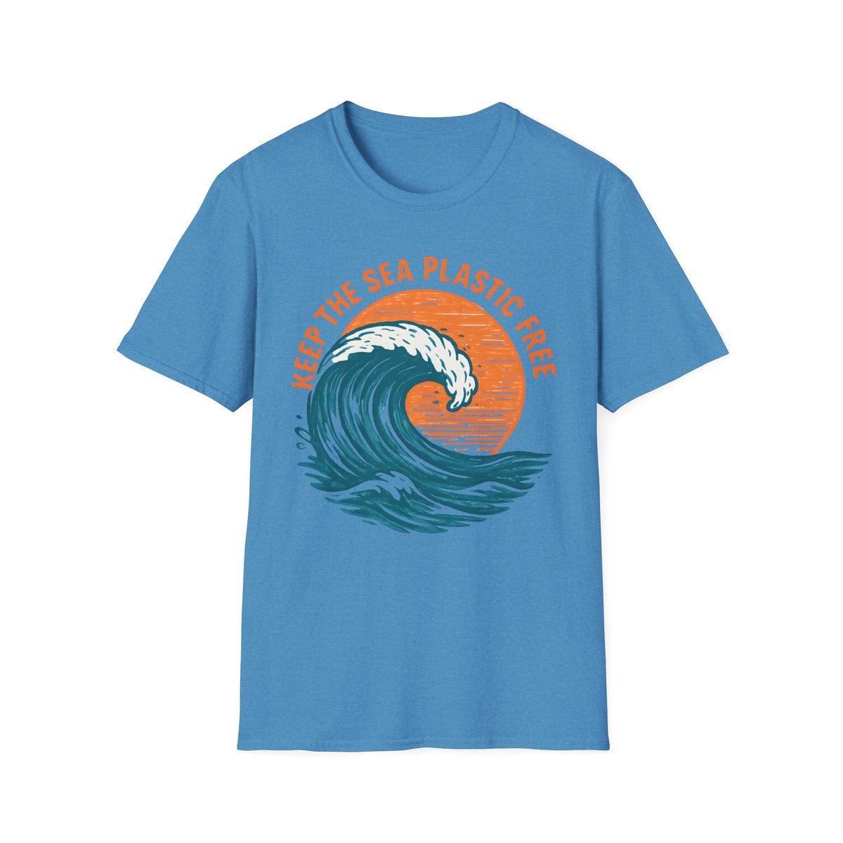 "Keep the Sea Plastic Free" Ocean Conservation Wave Tee Shirt