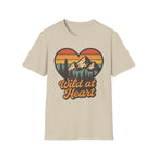 "Wild at Heart" Mountain Heart Retro Sunset Nature Tee Shirt