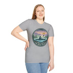 Kayak Sunset T‑Shirt — "Drift Into The Quiet Places" Outdoor Relaxation Tee