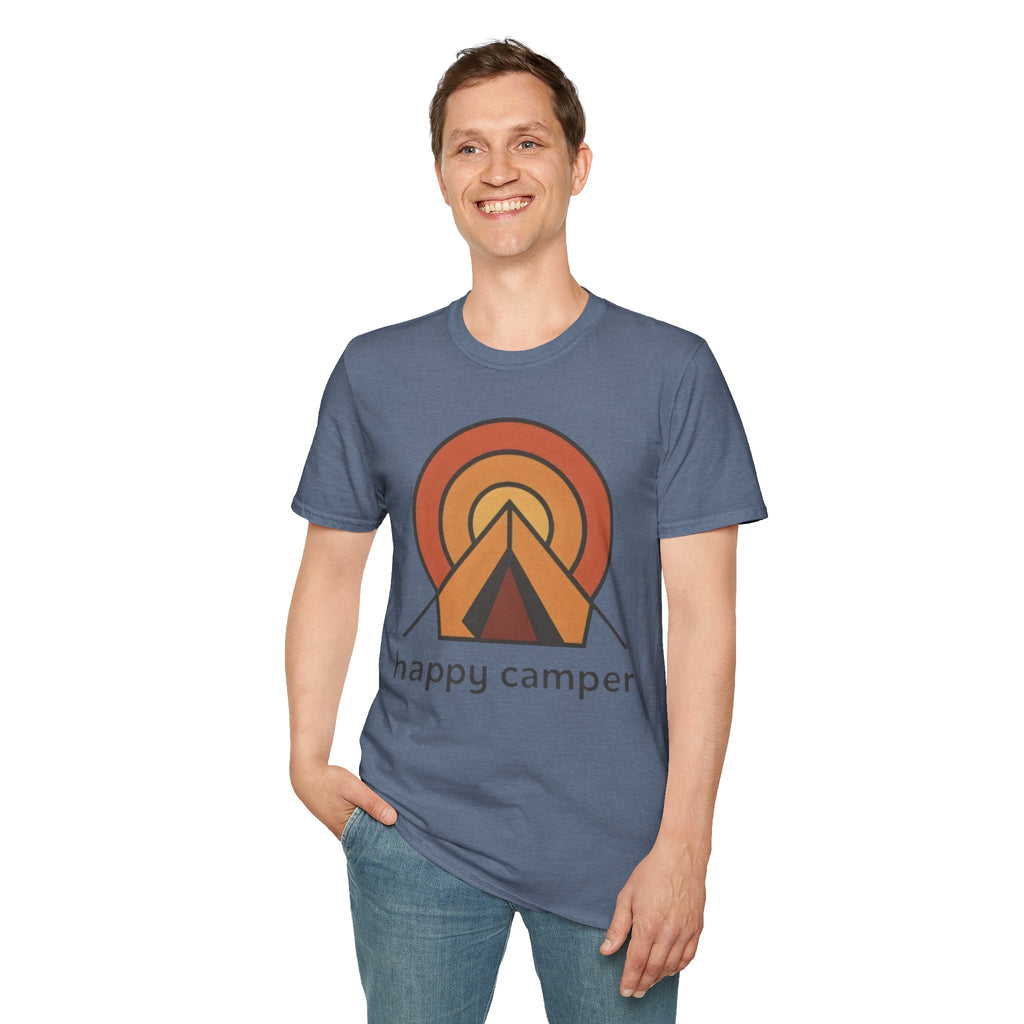 Happy Camper Retro Sunset Camping T-Shirt