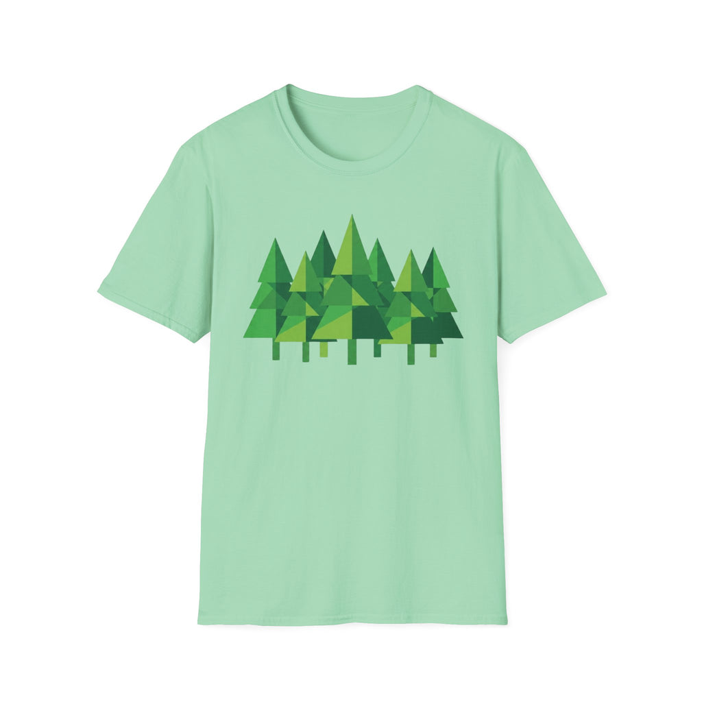 Forest Graphic T-Shirt — Minimal Green Pine Trees Tee