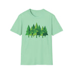Forest Graphic T-Shirt — Minimal Green Pine Trees Tee