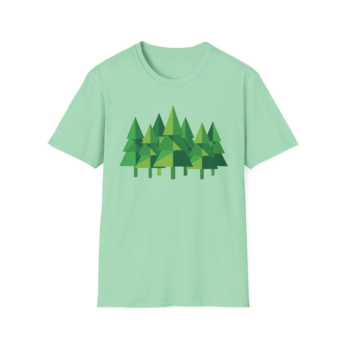 Forest Graphic T-Shirt — Minimal Green Pine Trees Tee